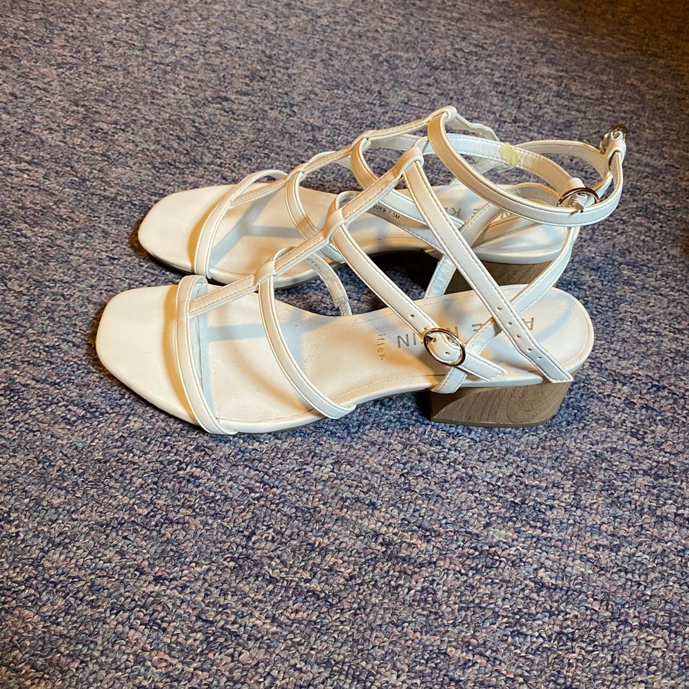 Anne Klein Cream Strappy Sandals